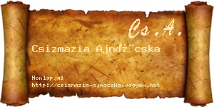 Csizmazia Ajnácska névjegykártya